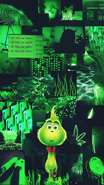 The Lost Grinch Child, aesthetic, art, Christmas, green HD phone wallpaper