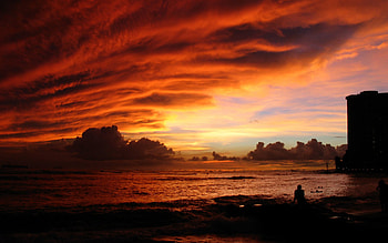 Landscape, Sunset, Sea HD wallpaper