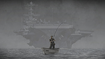 The Big One, Ships and Boats, Boats Other, Abstract Fantasy, Fog, Fishing, Sea HD wallpaper