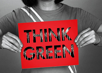 think green.. PLEASE.., statement, sign, reminder, green HD wallpaper