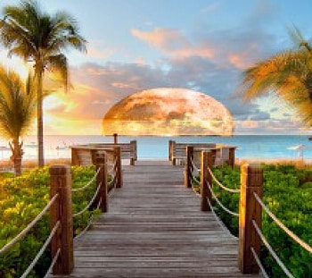 Moon, sea, natural, beach, cool, , nature, new, ocean HD wallpaper