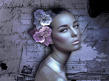 Letter, looking, profile, flowers, woman, beauty, female, lilac HD wallpaper