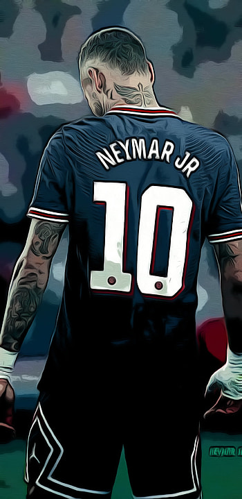 Neymar Jr, sports uniform, art, football gear, Colorful, draw HD phone wallpaper