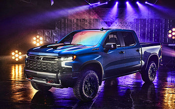 2022, Chevrolet Silverado ZR2, , front view, exterior, new blue Silverado ZR2, American cars, tuning Silverado, Chevrolet HD wallpaper