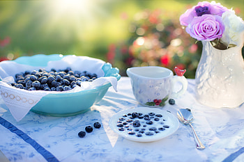 Food, Tablewares, Bilberries, Berries, Milk HD wallpaper