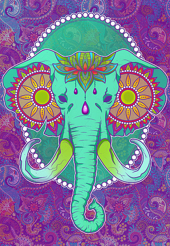 Art, Patterns, Multicolored, Motley, Elephant HD phone wallpaper