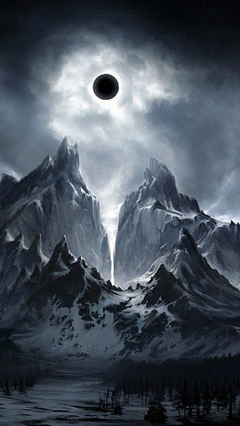 Full Black Colour, Mountains HD phone wallpaper