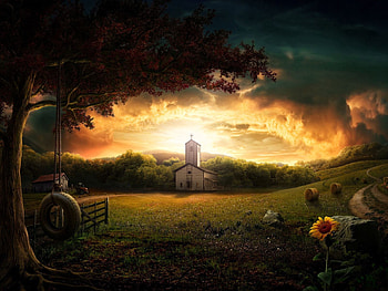 Landscape, Nature, 3D, hop HD wallpaper