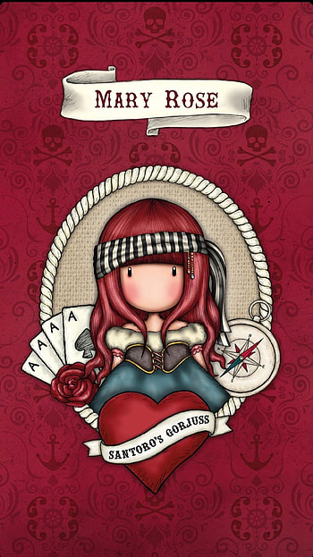 Santoro gorjuss, red, art, santorogorjuss HD phone wallpaper