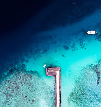 Nature, Water, View From Above, Pier, Ocean HD phone wallpaper