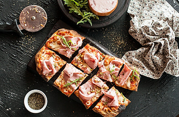 Pizza, chicken, bread, food HD wallpaper