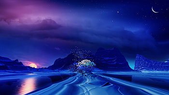 Enchanting Blues , artist, artwork, digital-art, deviantart HD wallpaper