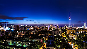 Berlin Skyline, Houses HD wallpaper