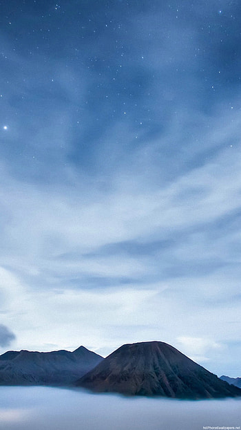star sea night clouds island sky 6 - 6 Plus backgrounds HD phone wallpaper