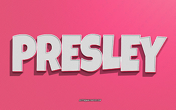 Presley, pink lines background, with names, Presley name, female names, Presley greeting card, line art, with Presley name HD wallpaper
