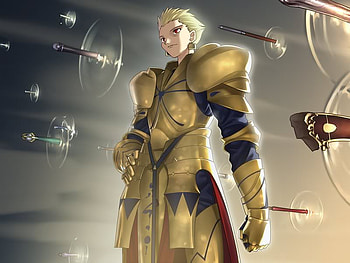 Gilgamesh, archer, fate stay night, ilgamesh, swords HD wallpaper
