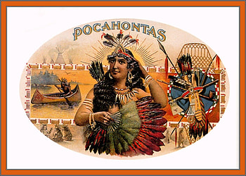 Pocanontas Indian Princess, boat, other, people, cigar box, folk art HD wallpaper