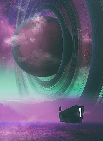 Art, Universe, Silhouette, Planet, Spaceship, Fiction, That's Incredible HD phone wallpaper