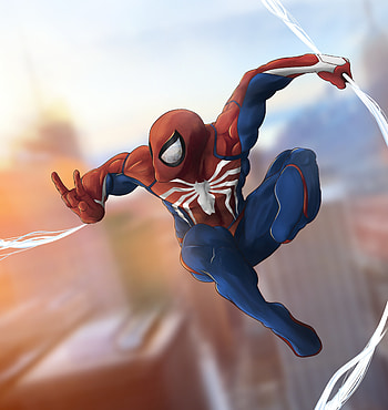 Spider-man, artwork, swing HD phone wallpaper