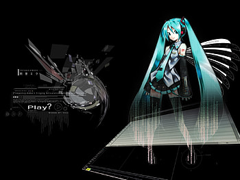 Hatsune Miku, awesome, uniform, artistic, nice, digital, cg, hatsune, aqua eyes, sexy, outfit, white, art, twintail, hot, girl, singer, aqua, anime girl, anime, pretty, virtual, black, song, heads, cute, angel, vocaloid, headsdet, beauty, miku, music, vocaloids, thighhighs, program, skirt, wings, beautiful, diva, tie, gray, aqua hair, cool, idol, micro HD wallpaper