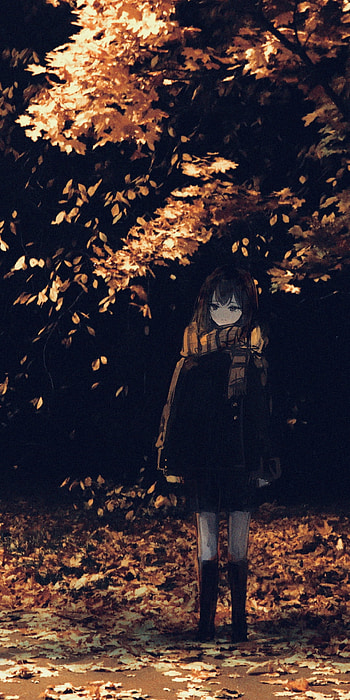 scarf, short hair, Anime, Original HD phone wallpaper