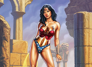 Wonderwoman, lasso, lady, superhero, temple HD wallpaper
