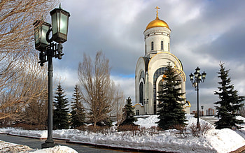 Cities, Winter, Moskow, City, Temple, Russia, Temple Of St. George The Victorious, Temple Of The Victorious George HD wallpaper