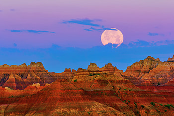 South Dakota, Summer scenery in South Dakota, Moonlit mountains HD wallpaper