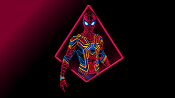 Spider Man Neon Artwork , spiderman, superheroes, artwork, digital-art, artist, behance HD wallpaper