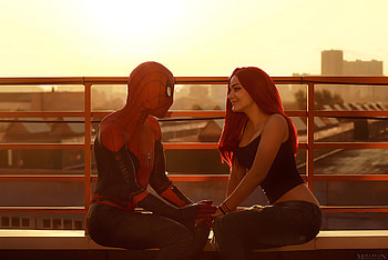 Spiderman And Girl Friend On Date, spiderman, superheroes, deviantart HD wallpaper