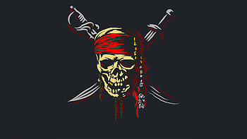 Pirate Skull Minimalism , artist, artwork, minimalism, skull, artist HD wallpaper