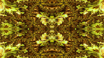 Trippy Psychedelic Fractal, trippy, psychedelic, aesthetic, yellow, Abstract, fractal HD wallpaper