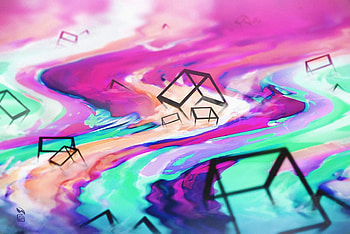 Drifting Cubes Abstract, abstract, digital-art, artist, artwork, deviantart HD wallpaper
