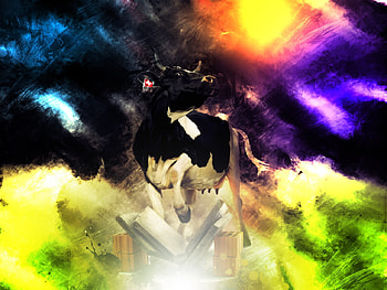 karate cow, abstract, fantasy HD wallpaper