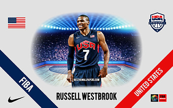 Russell Westbrook, United States national basketball team, American Basketball Player, NBA, portrait, USA, basketball HD wallpaper