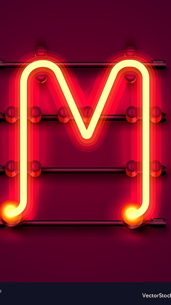 M Letter, Red Led, red, led, light, effect HD phone wallpaper