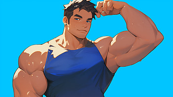 Anime Sigma Male Giga Chad Muscle, Anime, giga chad, muscle, flexing HD wallpaper