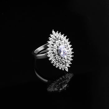 Luxurious diamond-studded silver ring with intricate design on black background. HD phone wallpaper