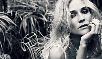 Diane Kruger, white, black, blonde, elle, bw, girl, actress, woman HD wallpaper