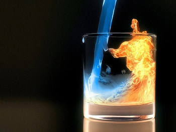 Water, Background, Fire HD wallpaper