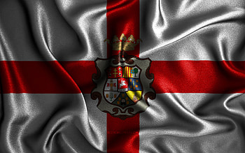 Huesca flag, , silk wavy flags, spanish provinces, Day of Huesca, fabric flags, Flag of Huesca, 3D art, Huesca, Europe, Provinces of Spain, Huesca 3D flag, Spain HD wallpaper