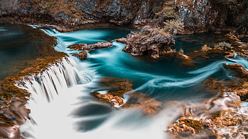 Long exposure, waterfall, river stream HD wallpaper