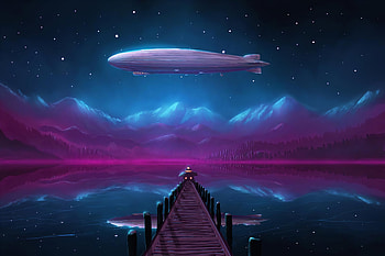 Tiny Home Pier Air Bus , artist, artwork, digital-art, deviantart HD wallpaper