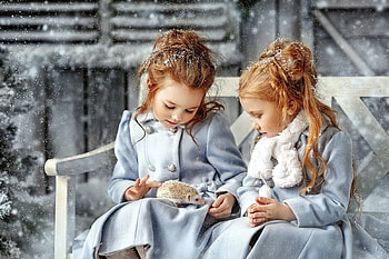 winter, girls, abstract, graphy HD wallpaper