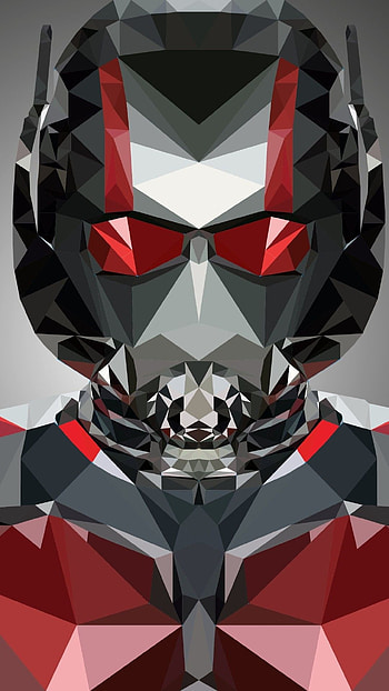 Ant-Man, Polygonal portrait, Marvel superhero HD phone wallpaper
