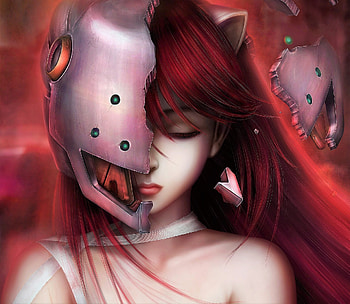 Elfen Lied, Anime, Helmet, Lucy (Elfen Lied), Red Hair HD wallpaper