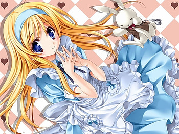 ALICE IN WONDERLAND,ANIME?, blue, anime, alice, wonderland, dress HD wallpaper