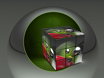 Silver & Green, cgi, abstract, 3d, art HD wallpaper
