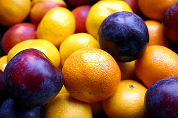 Fruits, Food, Tangerines, Plum, Ripe HD wallpaper
