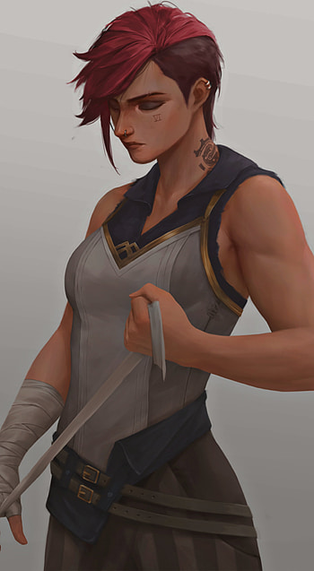 VI Arcane, waifu, lol, violet, leagueoflegends, badgirl, netflix, girl, videogames HD phone wallpaper